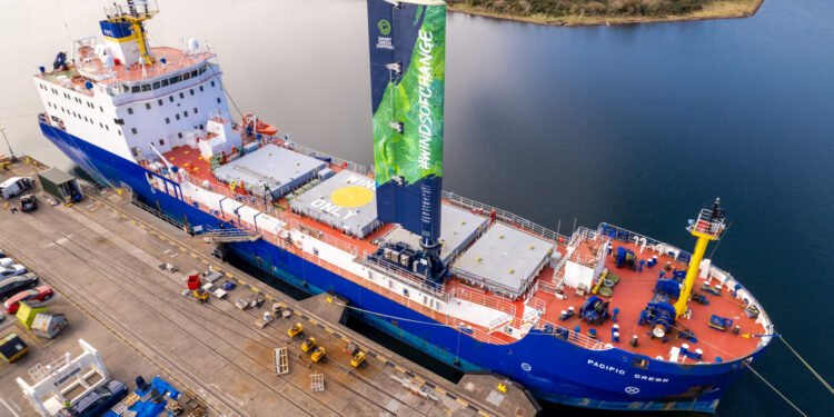 Innovative Wind-Powered Cargo Ship Arrives in Southampton for Pioneering Sea Trials
