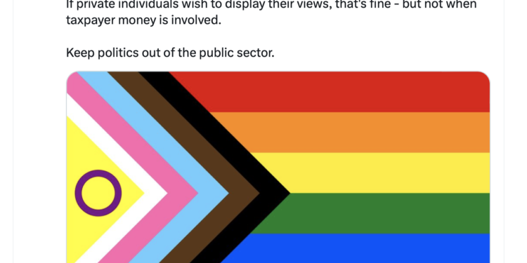 Reform MP Rupert Lowe's tweet regarding the LGBT flag being flown at Schools and Hospitals