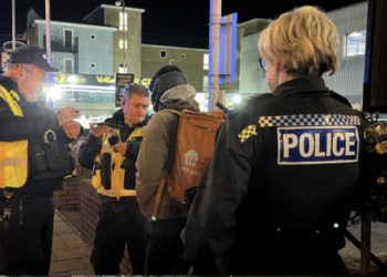 Police Stop e-bike delivery riders in Southampton as part of illegal worker crackdown