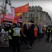 Southampton Anti-Racism Protesters Fly Red Russian Communism Hammer & Sickle Flag responsible for millions of deaths in Soviet Union