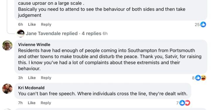 Southampton Residents React with Fury on Facebook to MP Satvir Kaur’s letter to Police calling Highfield Hotel Protesters ‘Far Right’ and ‘Racist” ignoring genuine community concern