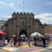 Southampton Pride takes over Southampton Council Buildings for Celebration weekend with LGBTQIA+ Flag painted on Bargate