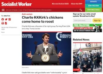 Southampton-Based Socialist Worker Party Posts News Article Celebrating Death of Charlie Kirk — under the banner of anti-racism