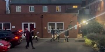 Residents and Protestors capture the moment migrants arrive at Asylum Hotel in Southampton where profits are SOARING