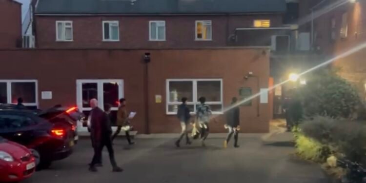 Residents and Protestors capture the moment migrants arrive at Asylum Hotel in Southampton where profits are SOARING